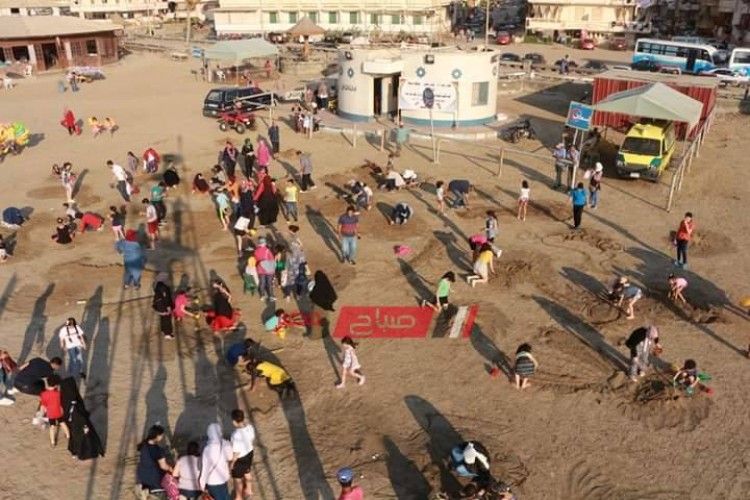 شواطئ رأس البر تستضيف مهرجان الرسم على الرمال بالتعاون مع مكتبه مصر العامه