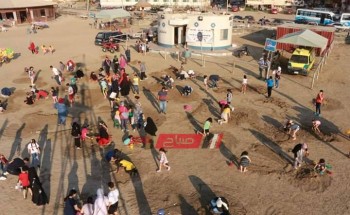شواطئ رأس البر تستضيف مهرجان الرسم على الرمال بالتعاون مع مكتبه مصر العامه
