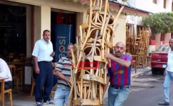 إزالة اشغالات شوارع دمياط في حملة مكبرة بالتعاون مع شرطة المرافق