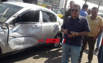 إصابة شخص فى حادث تصادم سيارتين بطريق المطار السريع بالإسكندرية