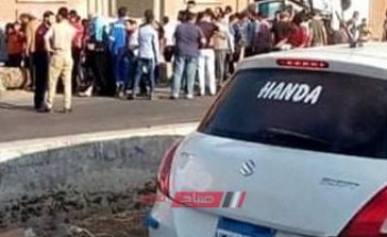 نقل التلاميذ المصابين في حادث إنقلاب أتوبيس مدرسة بدمياط للمستشفى
