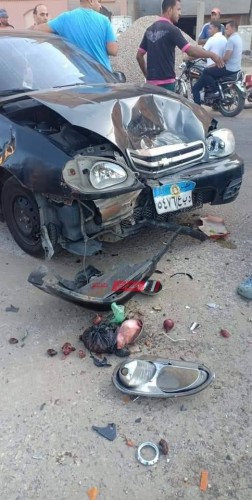 بالصور إصابة شخص جراء حادث سير مروع بمدينة دمياط الجديدة