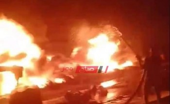 بالفيديو .. إصابة 15 شخص في انفجار خط بترول عزبة المواسير بإيتاي البارود البحيرة