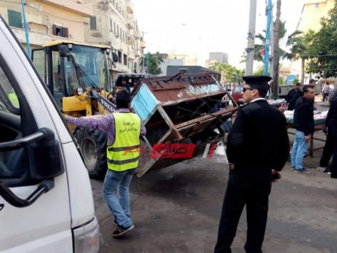 حملات إزالة تعديات على أملاك الدولة بحي الجمرك بالإسكندرية