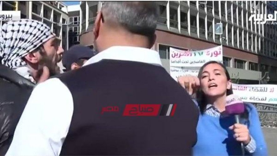 مندسين يحاولون الاعتداء على مذيعة لبنانية على الهواء.. فيديو