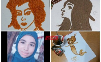 بالشاي والعدس ياسمين إبراهيم تبدع في رسم البورتريه