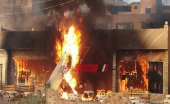 حريق مطعم شهير في وسط البلد والحماية المدنية تحاول إخماد النيران