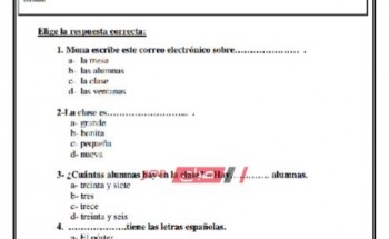 نموذج امتحان اللغة الأسبانية للصف الأول الثانوي نصف العام 2019 – 2020 (نماذج الوزارة الاسترشادية)