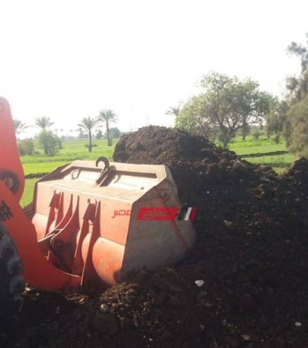 إزالة حالة تعدي على الرقعة الزراعية بكفر سعد في دمياط