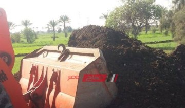 إزالة حالة تعدي على الأرض الزراعية في دمياط بمساحة 126 متر