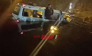 بالأسماء والصور إصابة 5 أشخاص جراء إنقلاب سيارة أجرة في دمياط