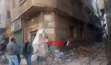 انهيار شرفة أحد العقارات بمنطقة محرم بك في الإسكندرية