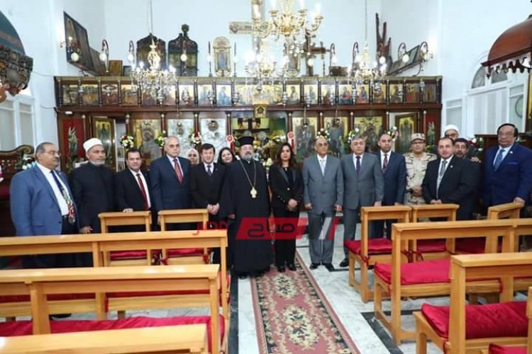 محافظ دمياط تشهد الاحتفال بعيد الميلاد المجيد بكنيسة الروم الأرثوذكس