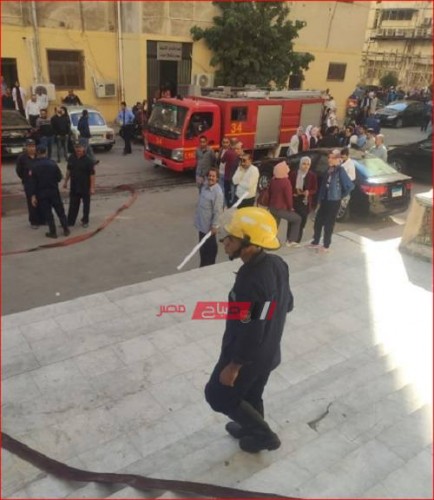 صور نشوب حريق داخل كلية الأسنان جامعة الإسكندرية