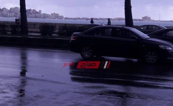 تساقط أمطار غزيرة علي الإسكندرية الآن