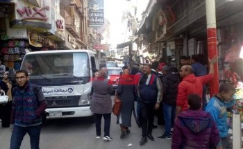 شن حملة مكبرة لازالة اشغالات شارع الشرباصي بدمياط