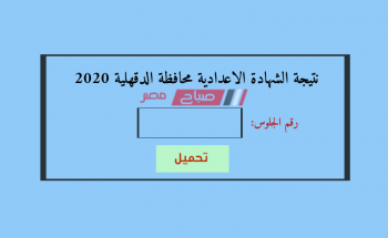 برقم الجلوس اعرف نتيجة الشهادة الاعدادية محافظة الدقهلية نصف العام 2020