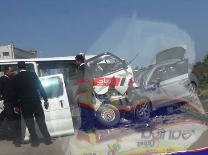 بالصورة إصابة شخص جراء حادث سير مروع على طريق رأس البر – دمياط