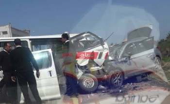 بالصورة إصابة شخص جراء حادث سير مروع على طريق رأس البر – دمياط