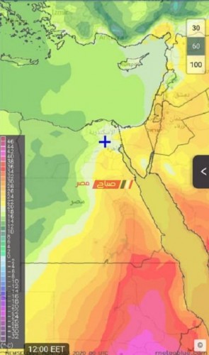 منخفض التنين خريطة درجات الحرارة الان الخميس 12-3-2020 على جمهورية مصر العربية