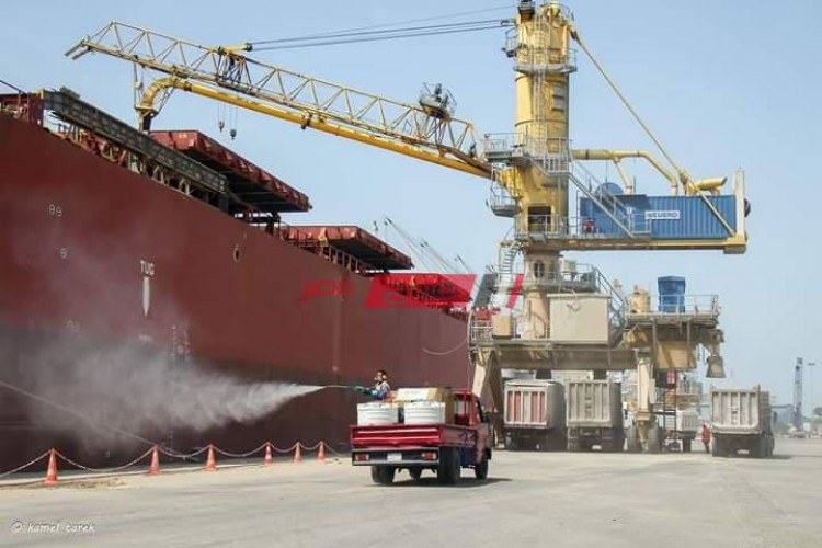 ميناء دمياط يستقبل 3 سفن حاويات وبضائع عامة وتصدير 2600 طن فوسفات