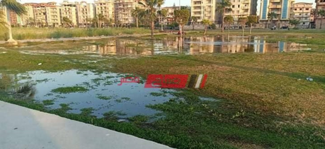 بالصور غرق حدائق دمياط الجديدة في المياه قبل ساعات من الإحتفال بموسم شم النسيم