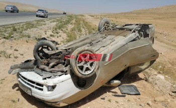 إصابة شخص جراء انقلاب سياره ملاكي بمدينة رأس البر