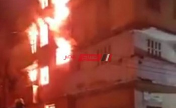 بالفيديو قوات الحماية المدنية تحاول السيطرة على حريق منزل بدمياط