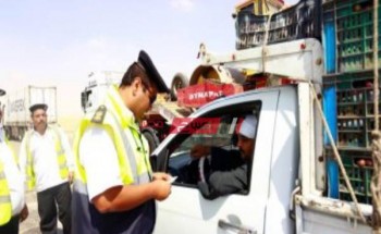 حملة مرورية مكثفة على الطرق السريعة بمحافظة أسوان