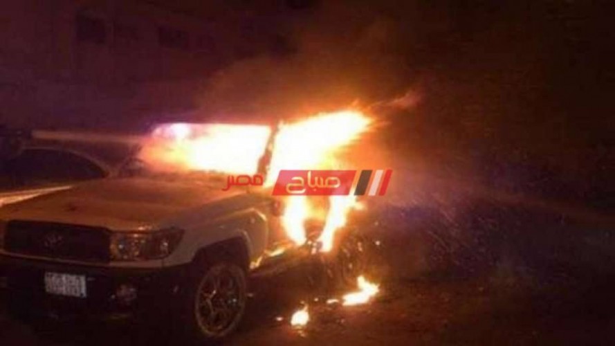 اصابه شخص جراء اندلاع حريق في سياره على طريق دمياط بورسعيد