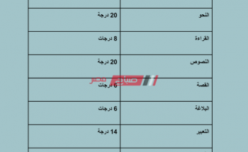 توزيع درجات امتحان اللغة العربية الثانوية العامة 2020 – تقسيم 80 درجة على فروع العربي كاملة