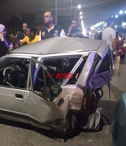 بالصور إصابة 4 أشخاص بينهم طفل جراء حادث مروري مروع على طريق مدينة دمياط الجديدة