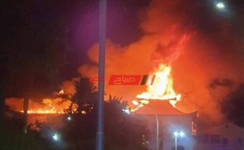 مدير أمن دمياط يتابع عملية إخماد حريق منازل رأس البر