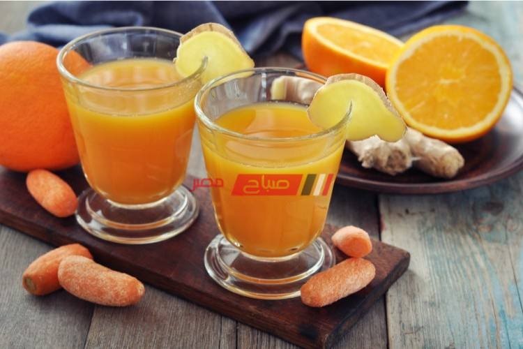 طريقة عمل عصير البرتقال والجزر والزنجبيل