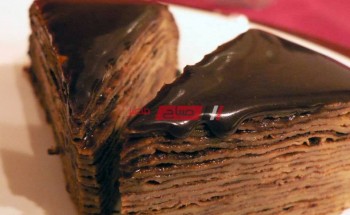 طريقة عمل كيكة الكريب بالشوكولاتة