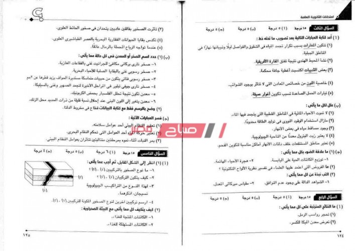 امتحانات السنوات السابقة بإجاباتها النموذجية جيولوجيا الثانوية العامة 2020 صباح مصر