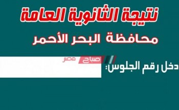 رابط نتيجة الثانوية العامة 2020 محافظة البحر الأحمر وزارة التربية والتعليم