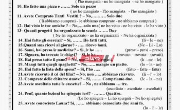 مراجعة ليلة الامتحان في اللغة الايطالية للصف الثالث الثانوي 2020
