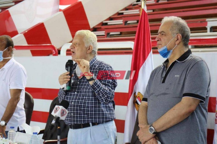 مرتضى منصور يكشف حقيقة رفع لافتة حسن شحاتة وحازم إمام
