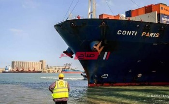 ميناء دمياط يستقبل 3 سفن حاويات وبضائع عامة وتصدير 3050 طن بودرة جبس