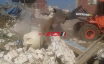 إزالة حالات تعدِ على أملاك الدولة بمدينة كفر سعد ومدينة كفر البطيخ