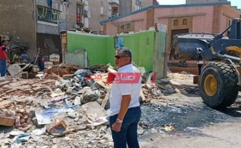 لليوم السادس على التوالي إستمرار حملات ازاله مخالفات البناء بضواحى مدينة بورسعيد