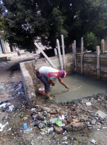 أحواض خرسانية لجمع القمامة في دمياط بالتعاون مع المجتمع المدني