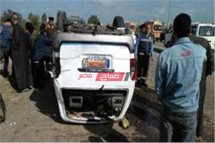 إصابة 7 أشخاص إثر حادث انقلاب سيارة ميكروباص فى أسيوط