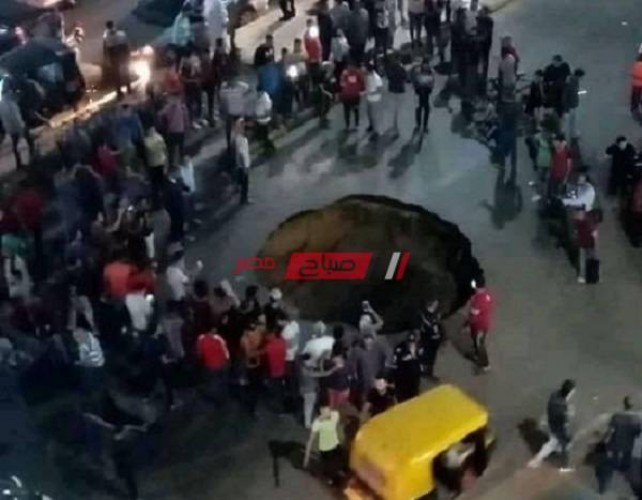 بالصور انهيار أرضي عميق في شارع 45 بمنطقة العصافرة بالإسكندرية