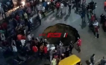 بالصور انهيار أرضي عميق في شارع 45 بمنطقة العصافرة بالإسكندرية
