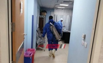 إجراء أعمال التعقيم والتطهير لمستشفى الأقصر العام لمواجهة انتشار كورونا