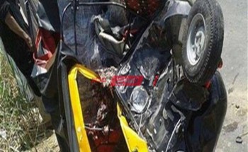 إصابة 4 أشخاص إثر حادث مروع فى بنى سويف