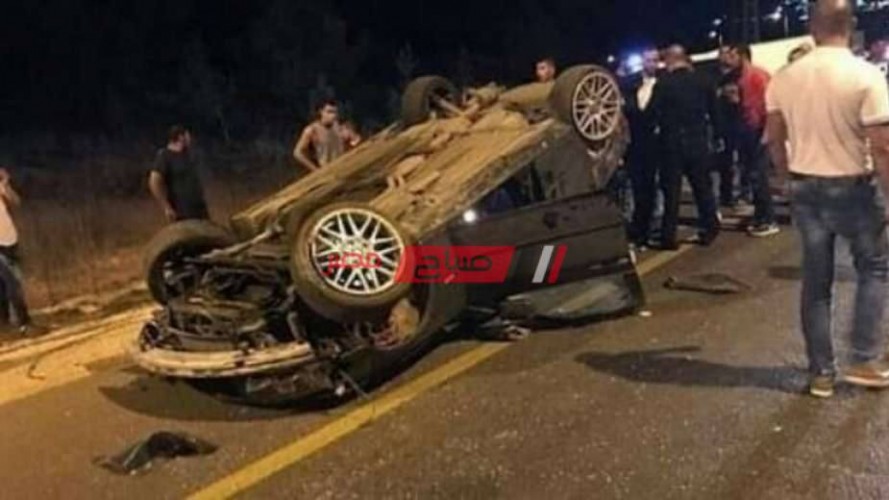إصابة 5 أشخاص إثر حادث إنقلاب سيارة فى المنيا