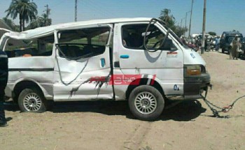 إصابة 23 شخصا أثر حادث تصادم مروع على طريق بنى سويف إهناسيا